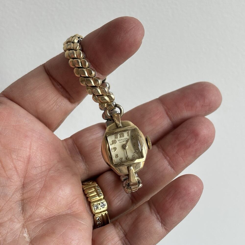 Vintage Hamilton Illinois Ladies Watch 10K RGP Art Deco Mechanical Bracelet - Picture 7 of 8
